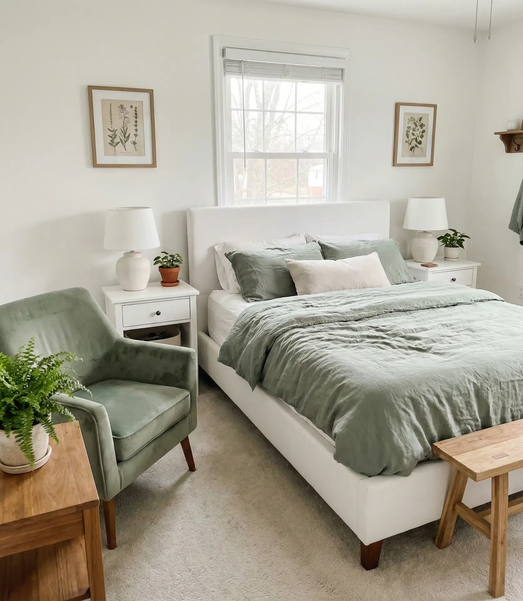 White and Sage Green Serenity 2