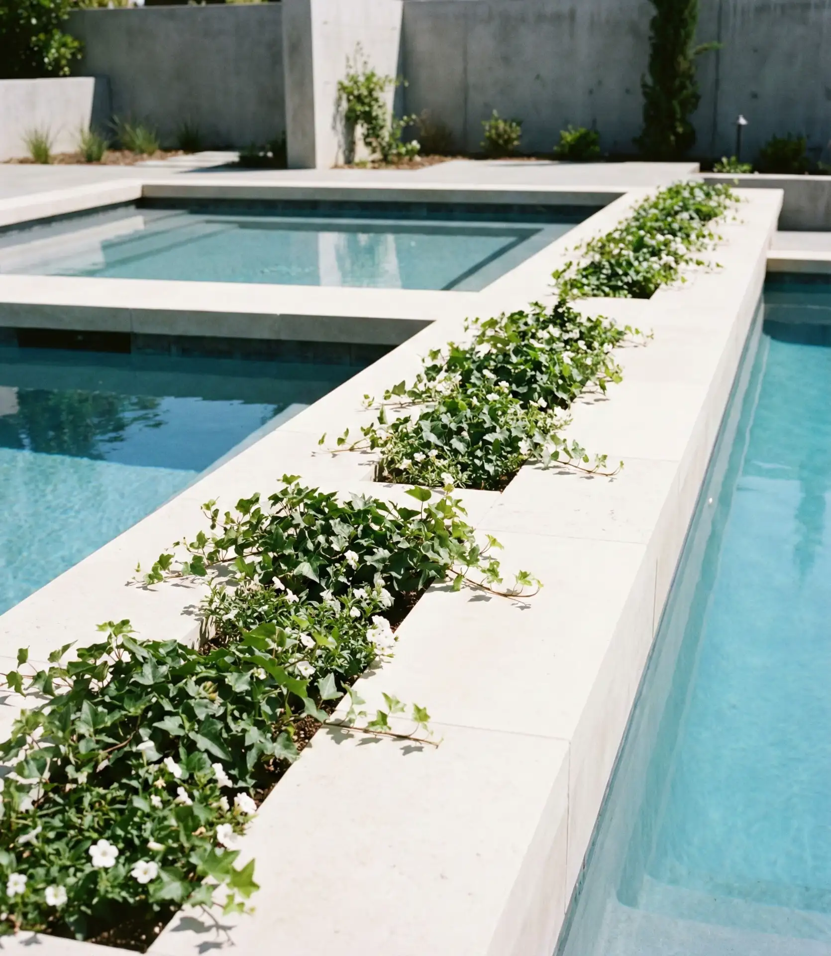 Wide Coping with Built-In Planters 1