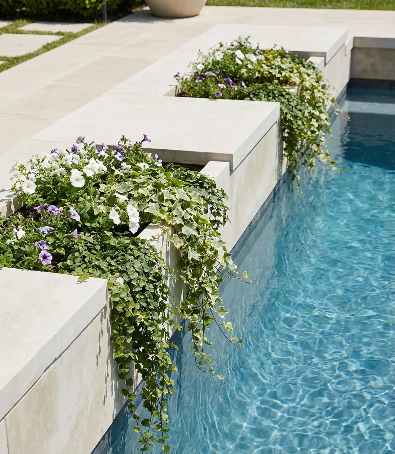 Wide Coping with Built-In Planters 2