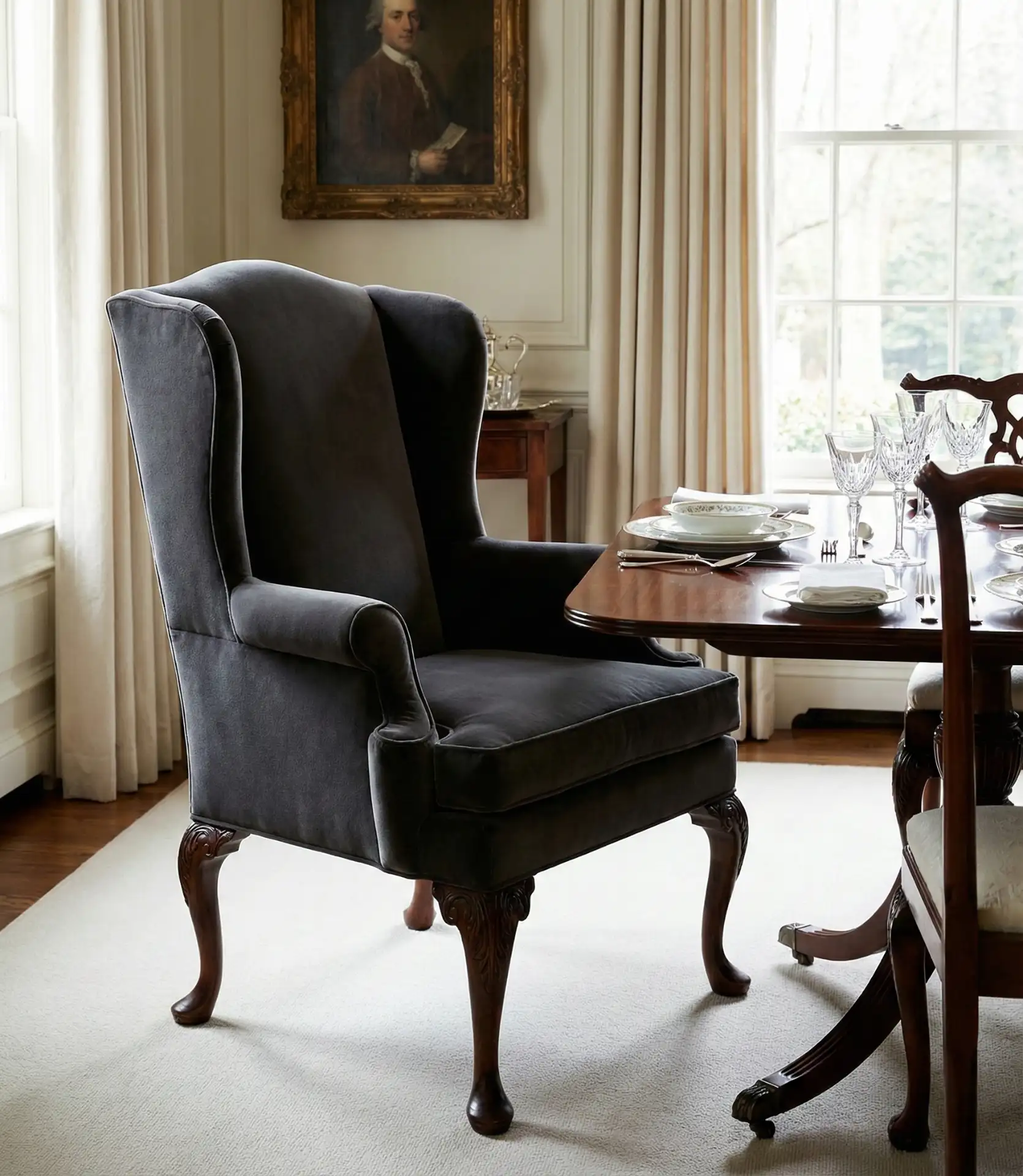 Wingback Dining Chairs with Traditional Detailing 2