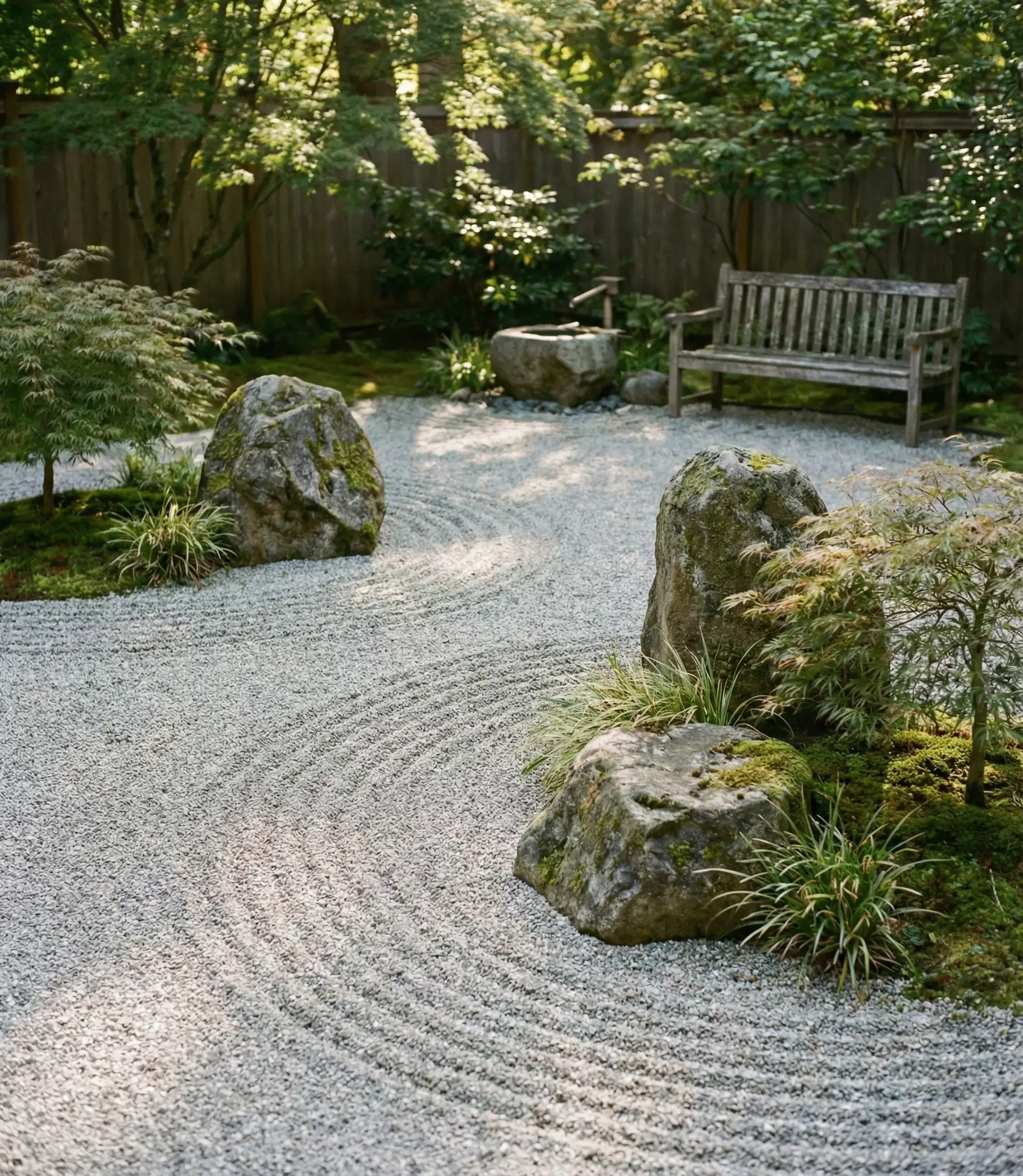 Zen-Inspired Raked Gravel Garden 1