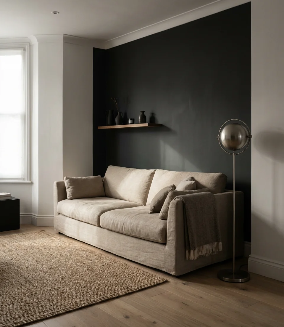 Accent Wall in Deep, Cozy Tones 1