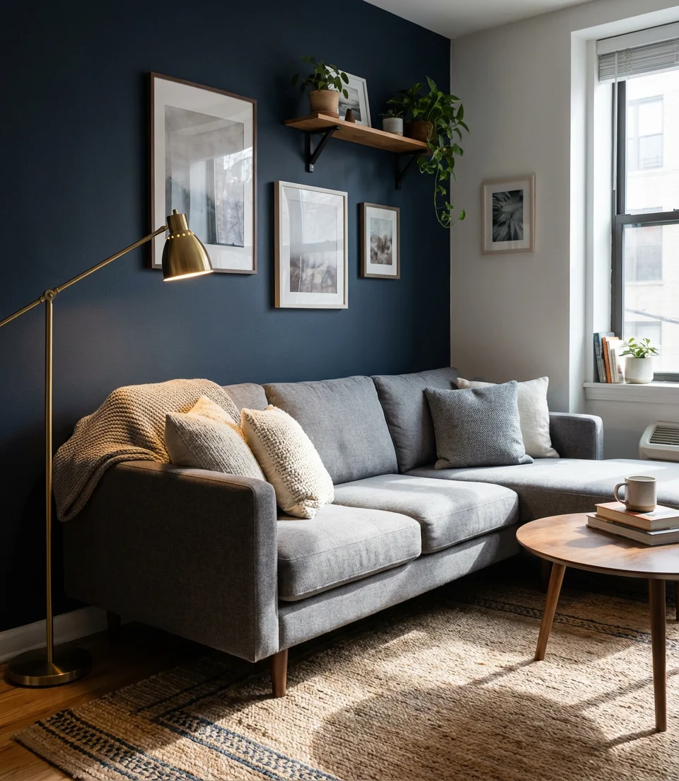 Accent Wall in Deep, Cozy Tones 2