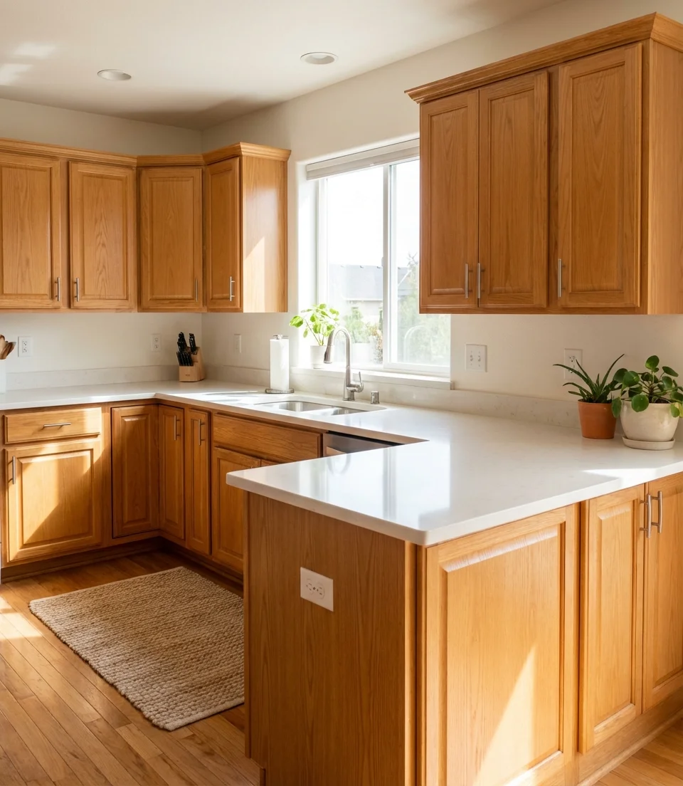 Add White Countertops for Contrast and Brightness 1