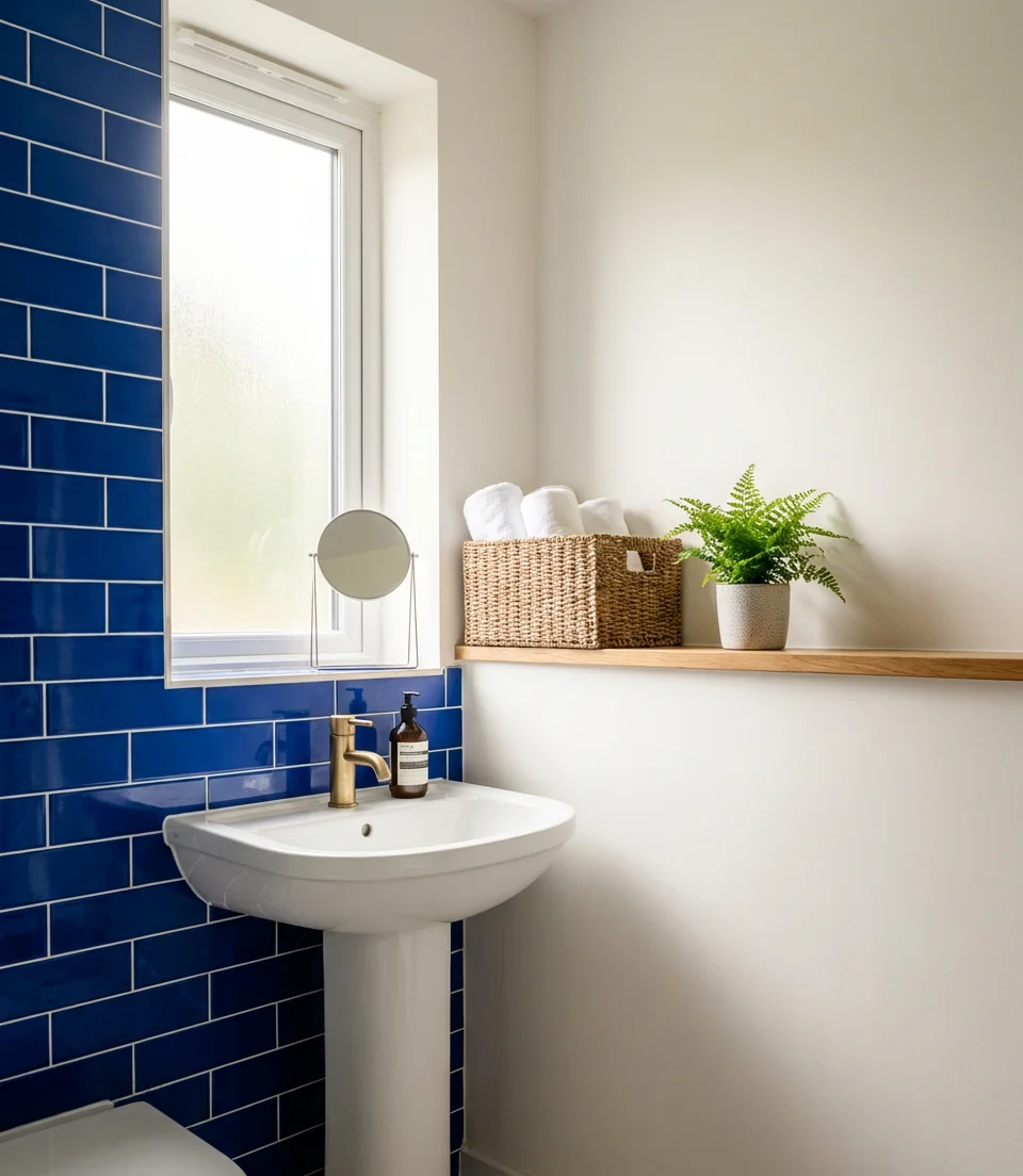Aesthetic Blue Tile Accent Wall 1
