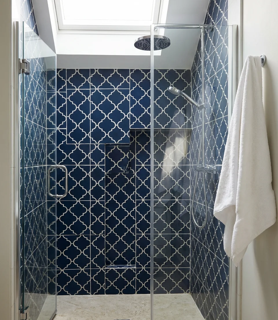 Aesthetic Blue Tile Accent Wall 2