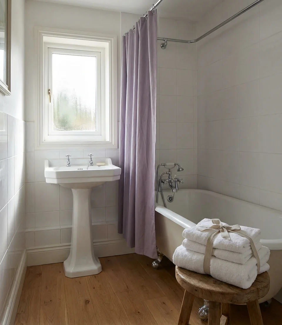 Aesthetic Purple Shower Curtain Focal Point 1