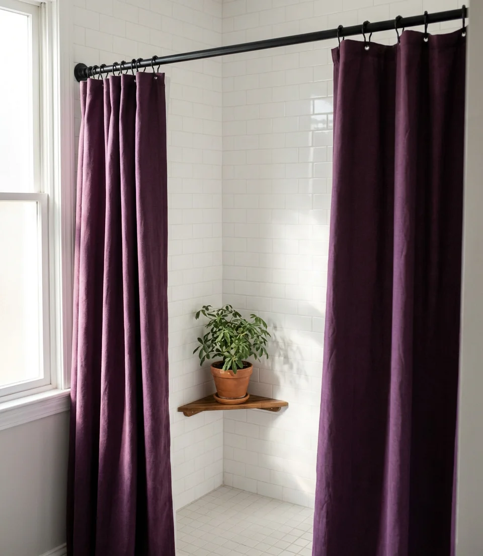 Aesthetic Purple Shower Curtain Focal Point 2