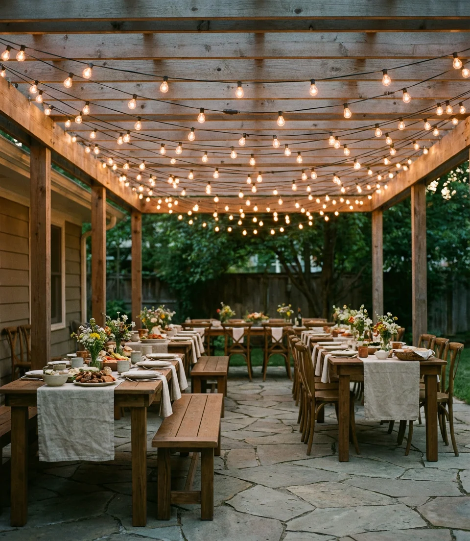Backyard String Light Canopy 1
