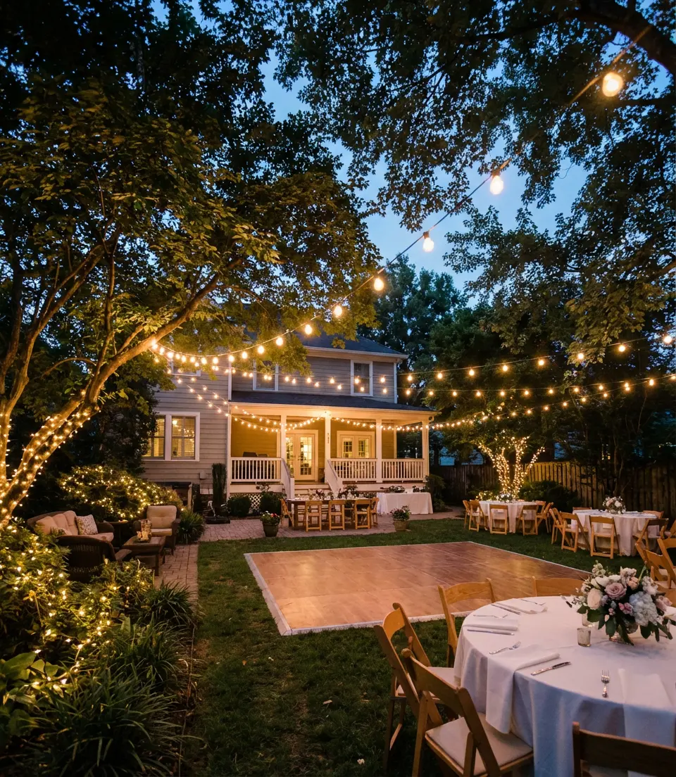 Backyard String Light Canopy 2