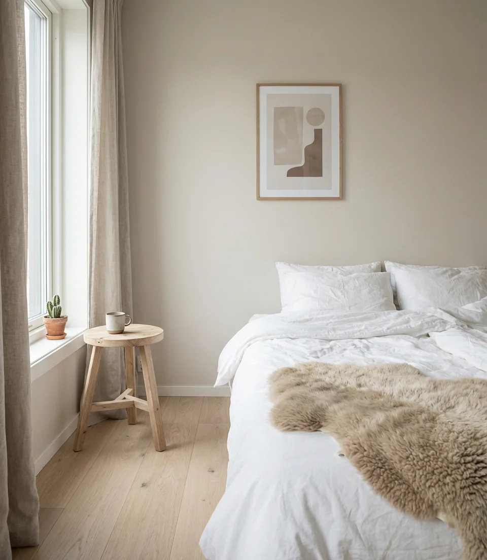 Beige and Light Brown Scandinavian Bedroom 2