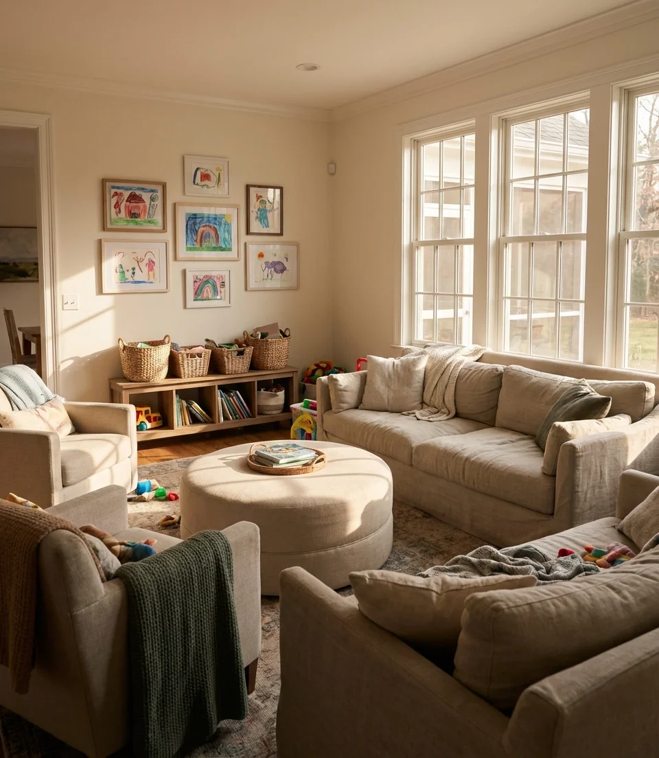 Big Family Living Room That Actually Works for Everyone 2