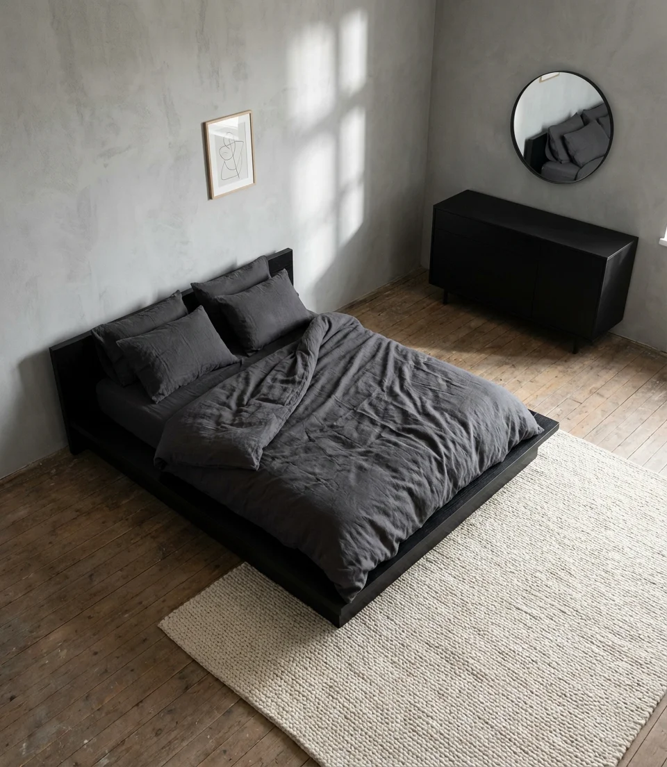 Black and Gray Minimalist Bedroom 2