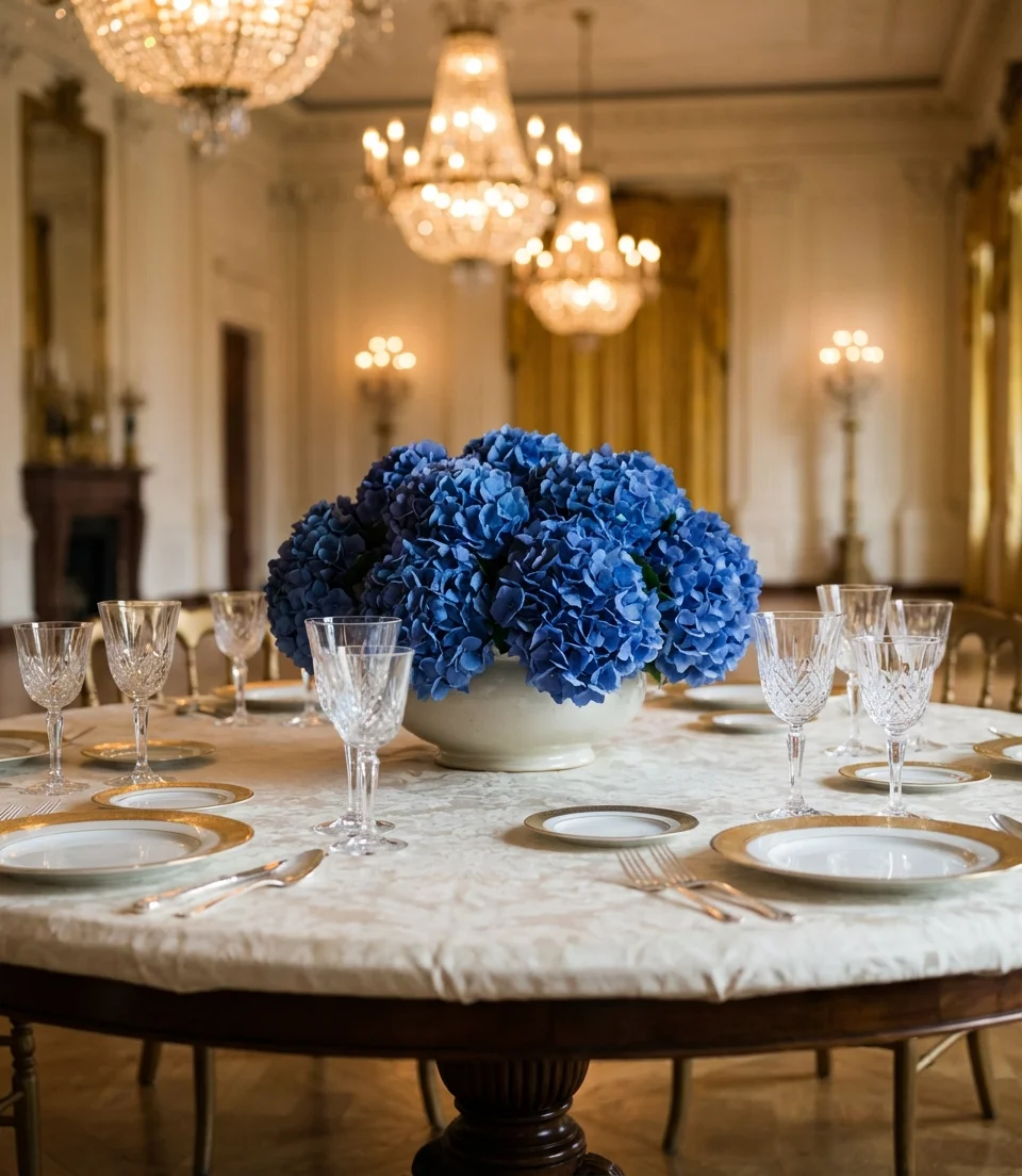 Blue Hydrangea Cloud Centerpieces 1