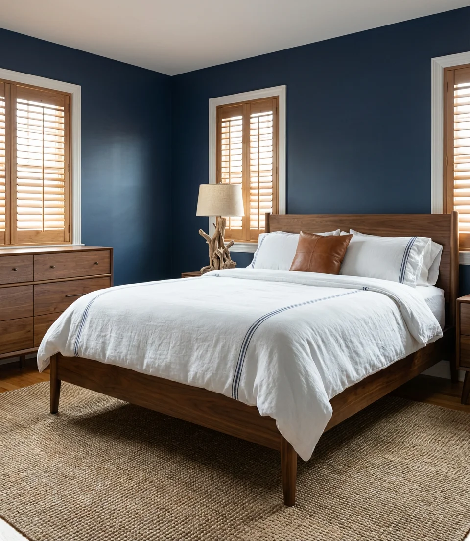 Blue and Brown Bedroom with Coastal Calm 1