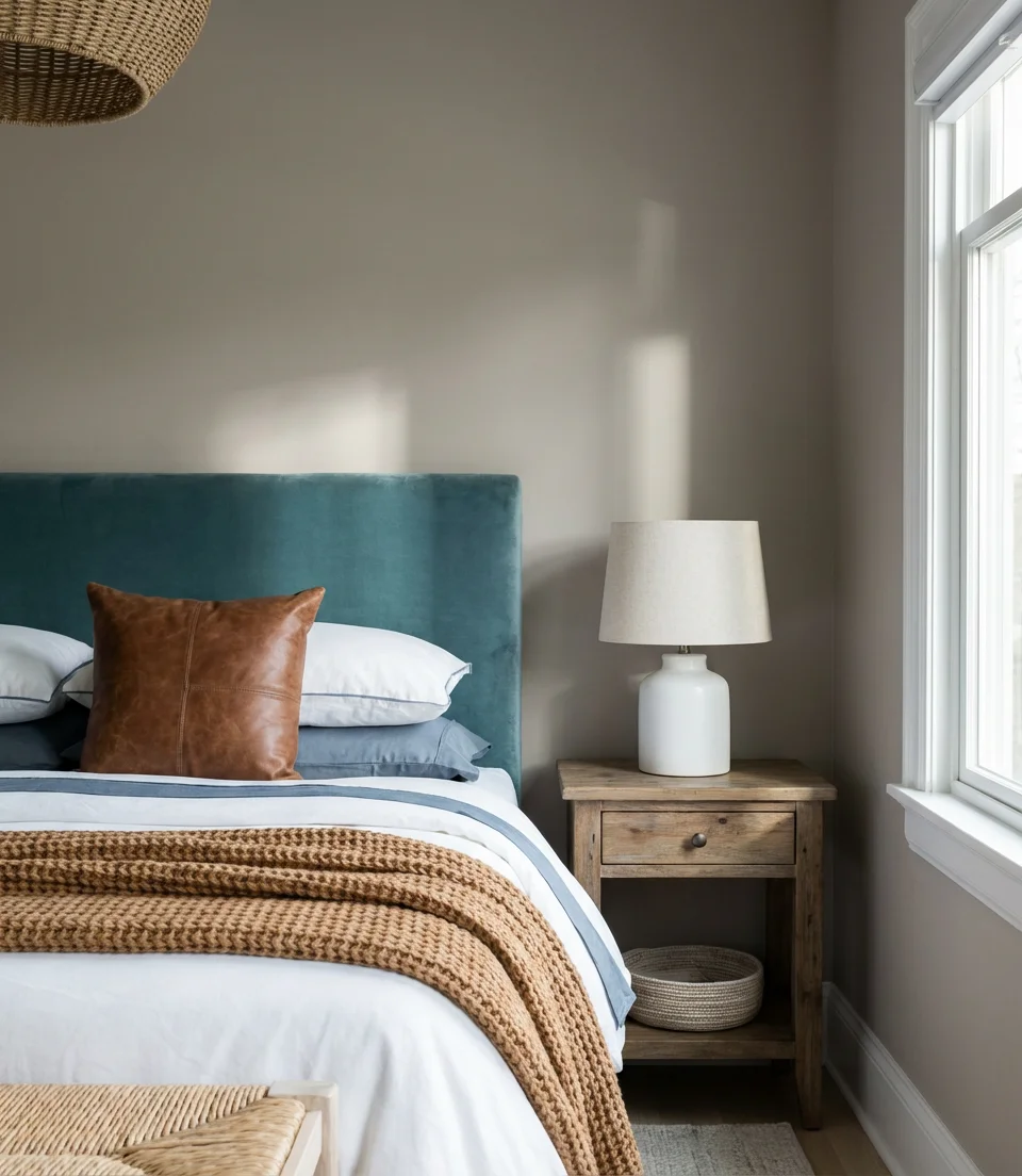 Blue and Brown Bedroom with Coastal Calm 2