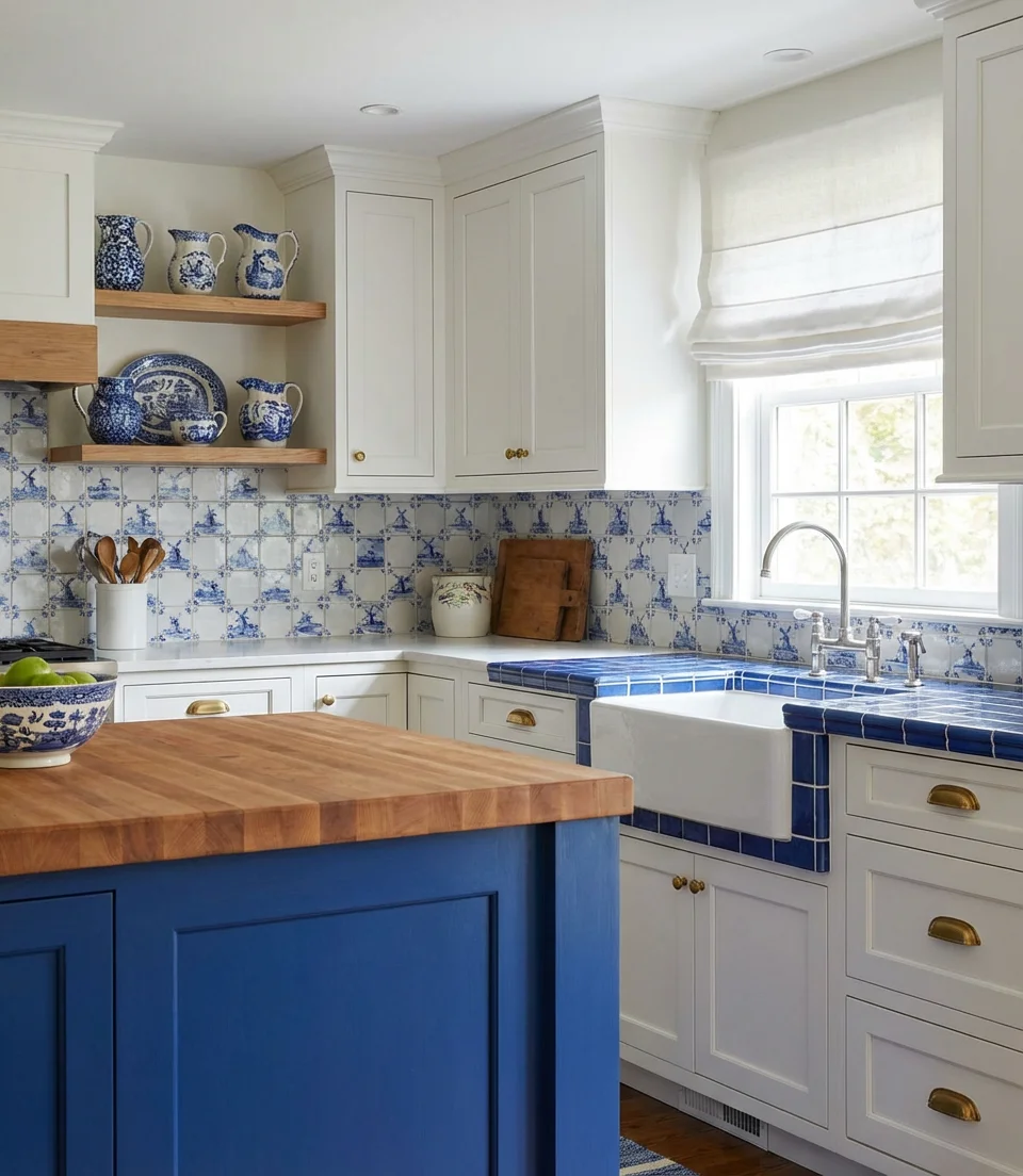 Blue and White Cottagecore with Delft-Inspired Patterns 1