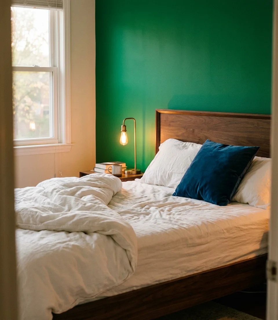 Bold Emerald Green Statement Wall 1