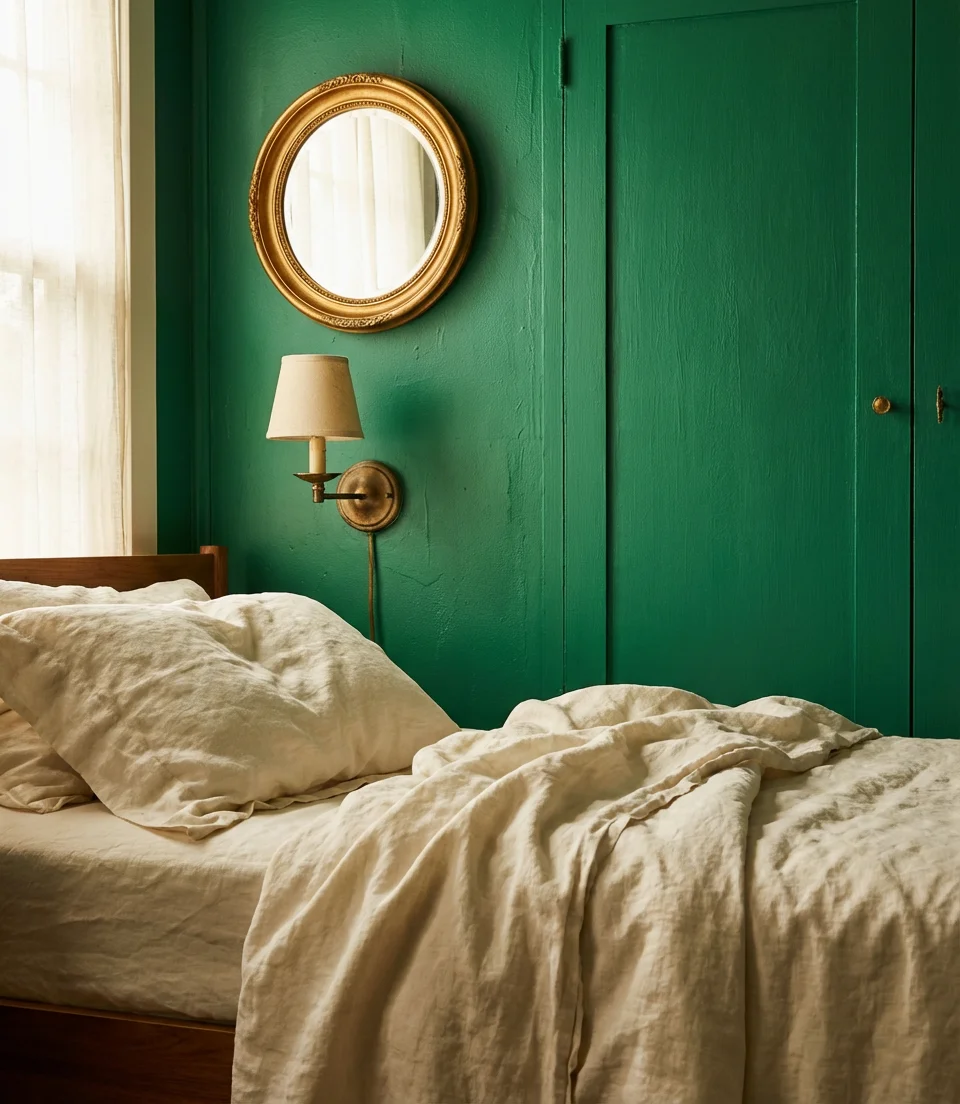 Bold Emerald Green Statement Wall 2