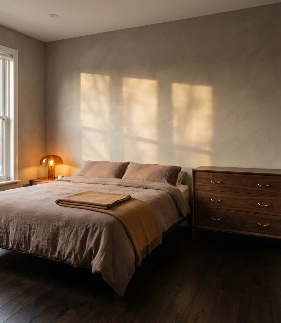 Brown and Gray Warm Earthy Bedroom 2