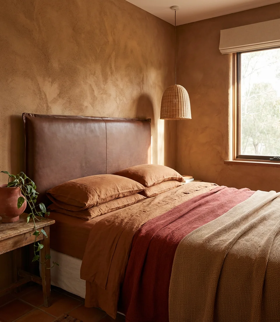 Brown and Terracotta Earthy Modern Bedroom 2