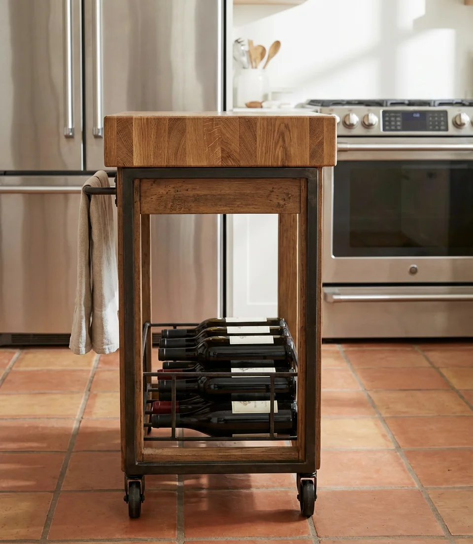 Butcher Block Rolling Cart 2