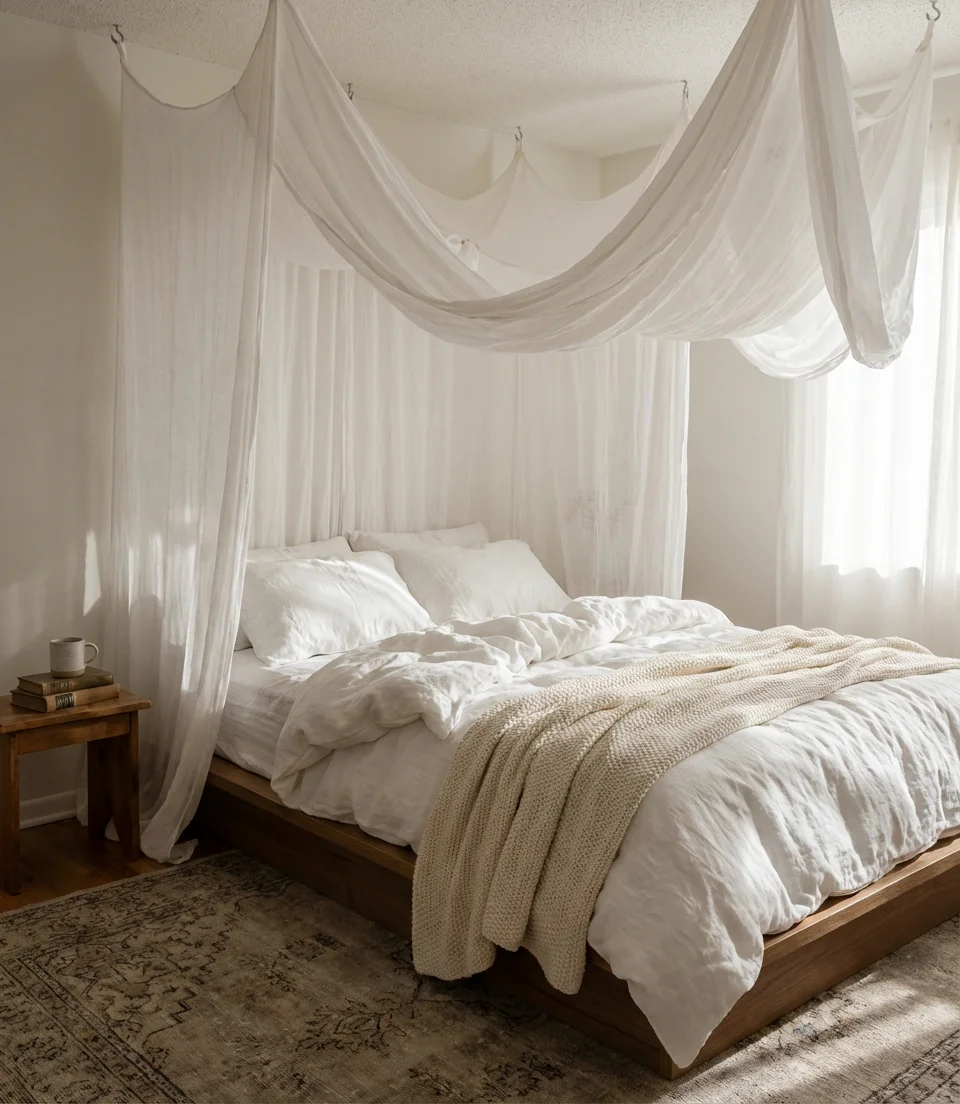 Canopy Bed With Sheer Panels 1
