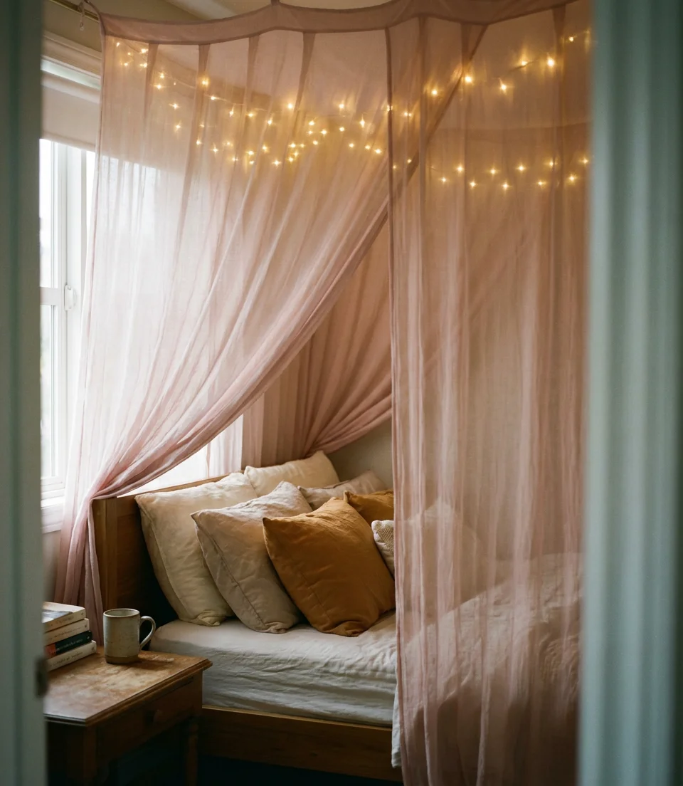 Canopy Bed With Sheer Panels 2