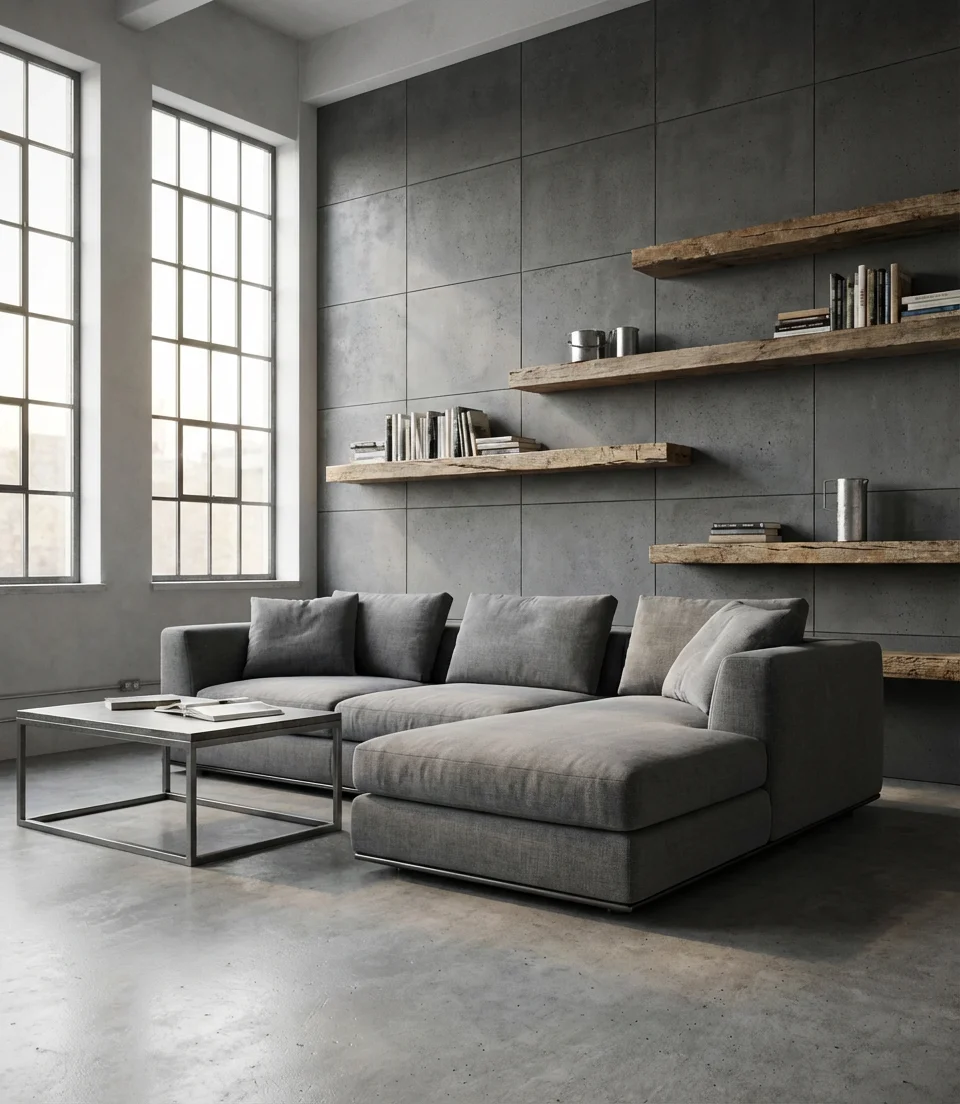Cement Board Panels in Industrial Gray 2