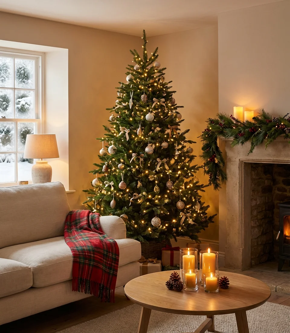 Christmas Living Room with Festive Layering 1