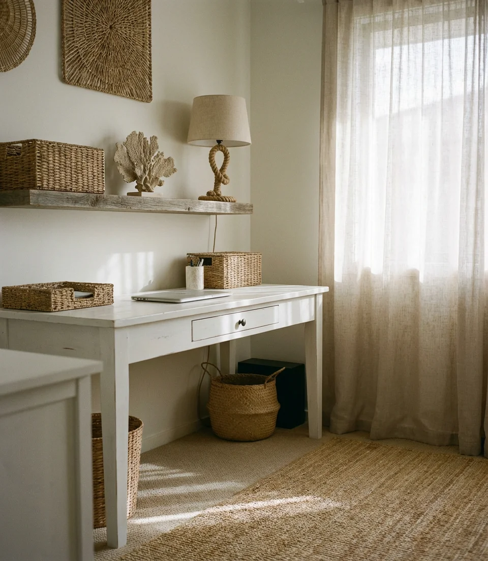 Coastal-Inspired Office with Natural Textures 2