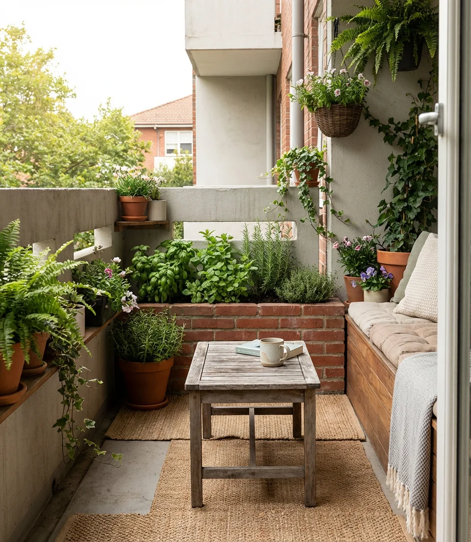 Compact Coffee Table with Hidden Planters 2
