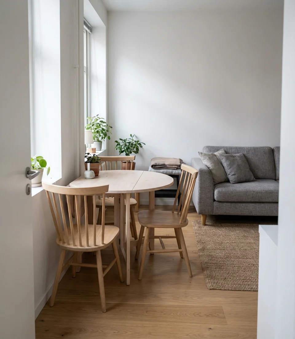 Compact Dining Area with Foldable Table 1