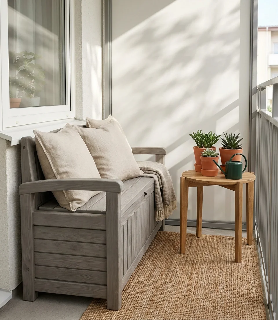 Compact Storage Bench for Hidden Organization 2