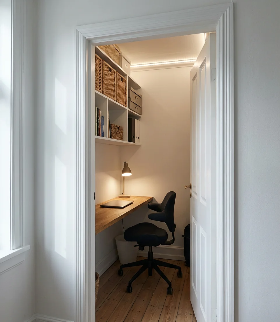 Converted Closet Office for Ultra-Compact Solutions 1