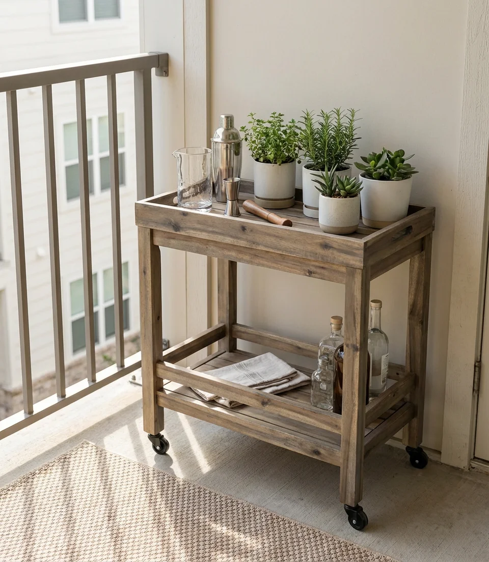 Corner Bar Cart for Entertaining 2
