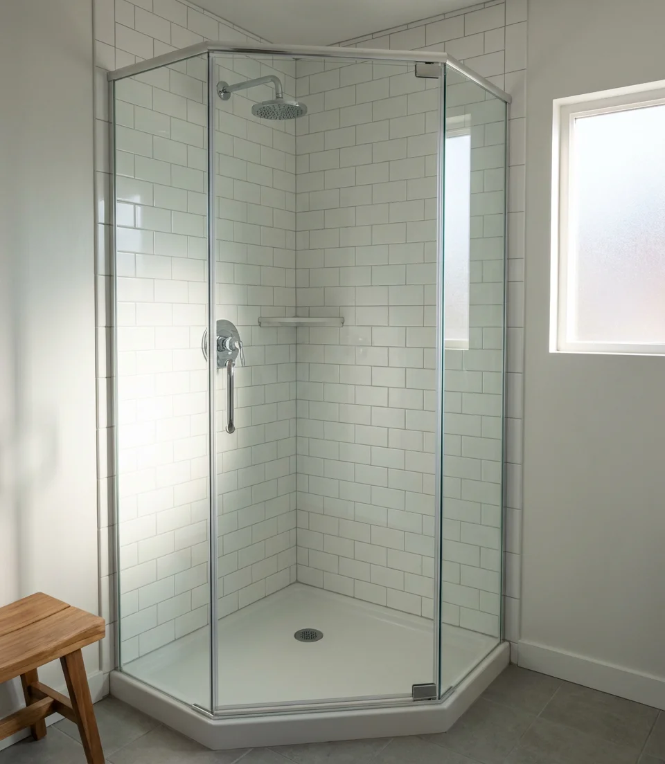 Corner Shower with Neo-Angle Glass Door 1