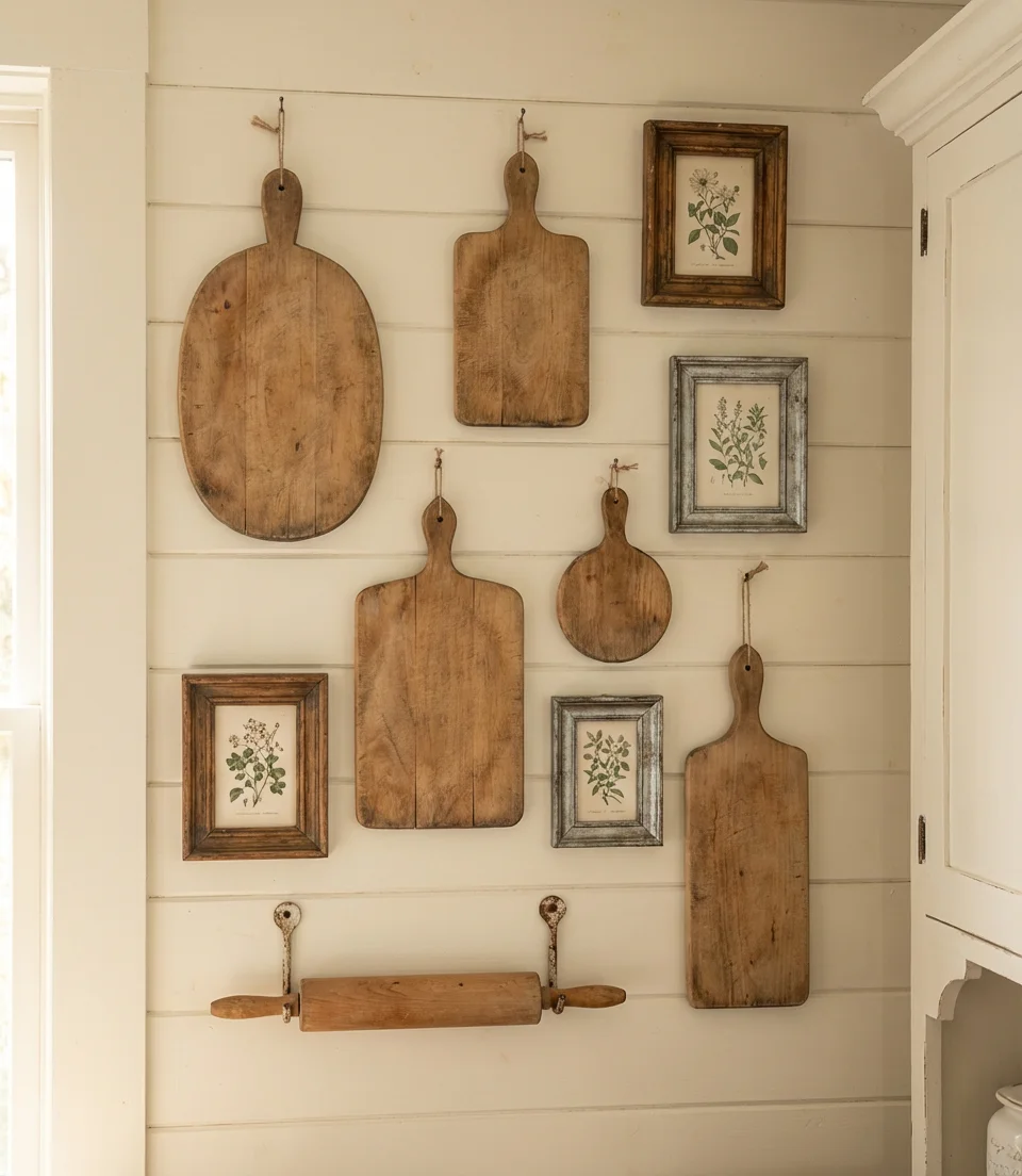 Cottage Kitchen Wall Decor with Vintage Finds 1