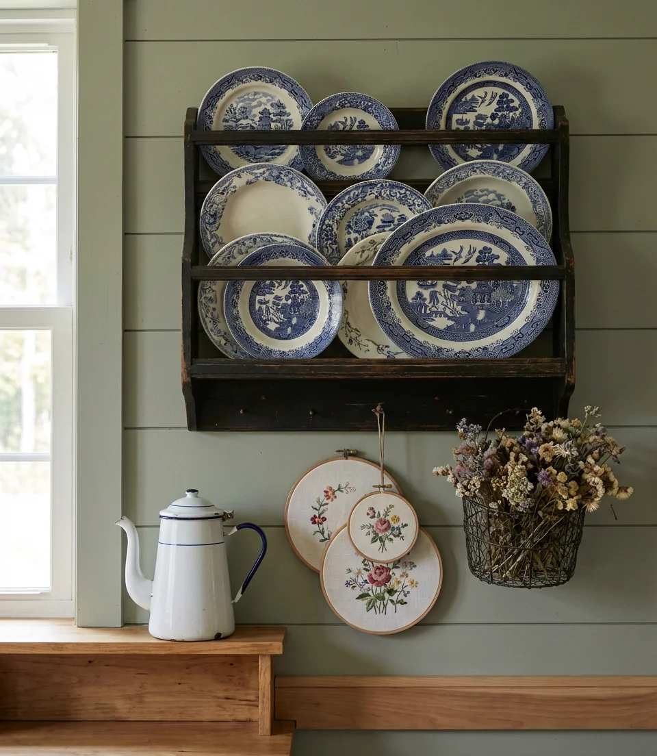 Cottage Kitchen Wall Decor with Vintage Finds 2