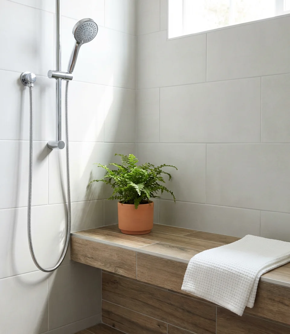 Cozy Alcove Shower with Built-In Bench 2