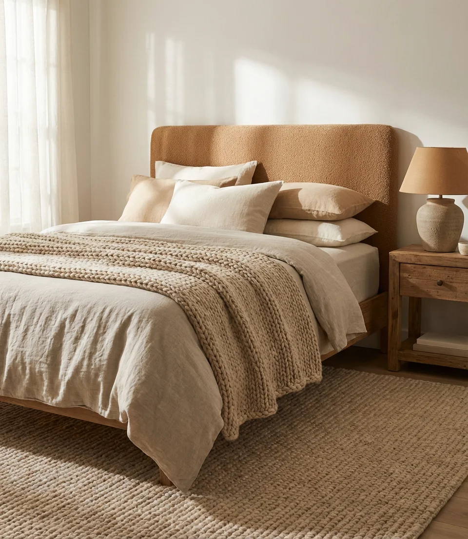 Cozy Brown and Beige Layered Bedroom 1