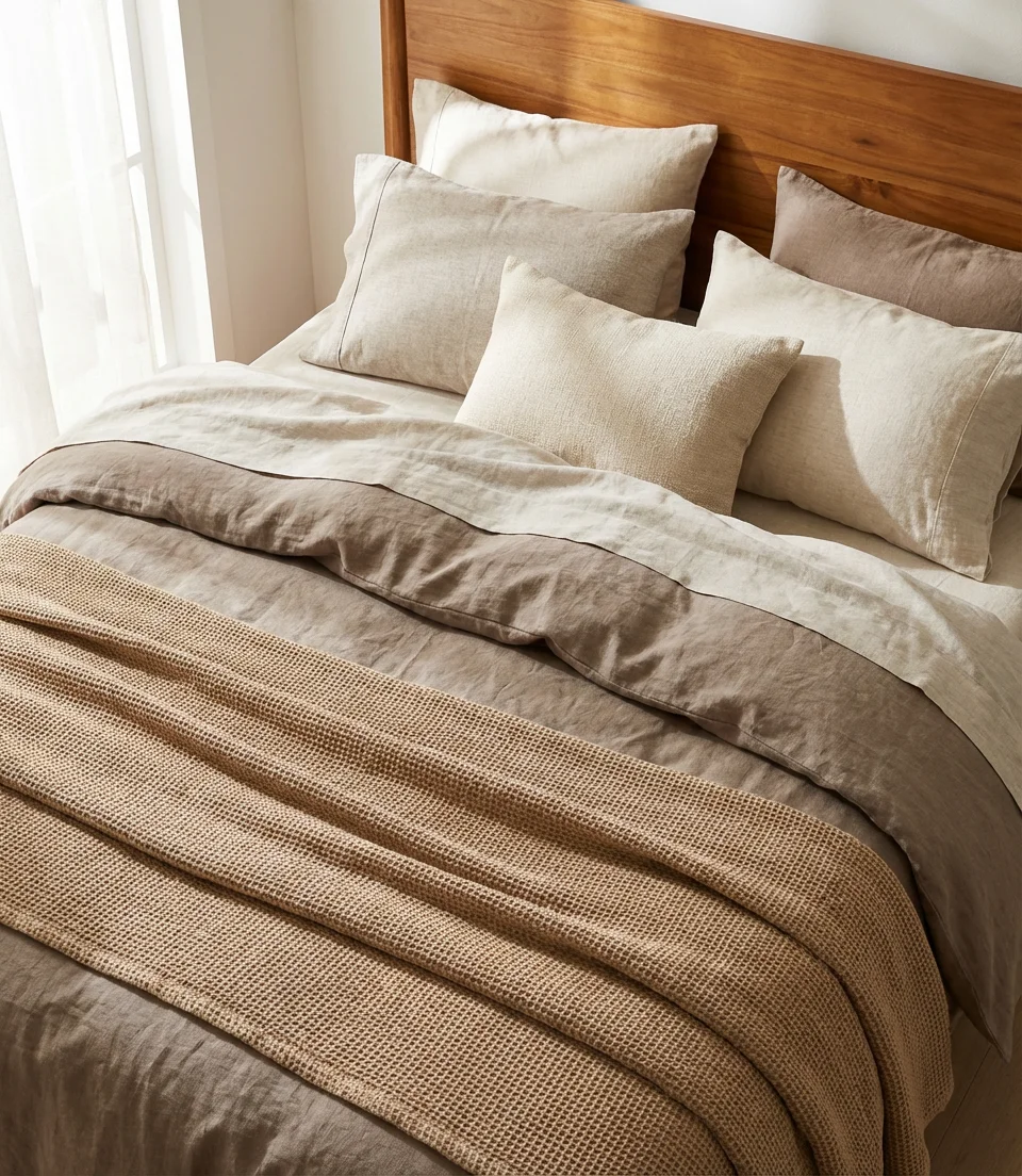 Cozy Brown and Beige Layered Bedroom 2