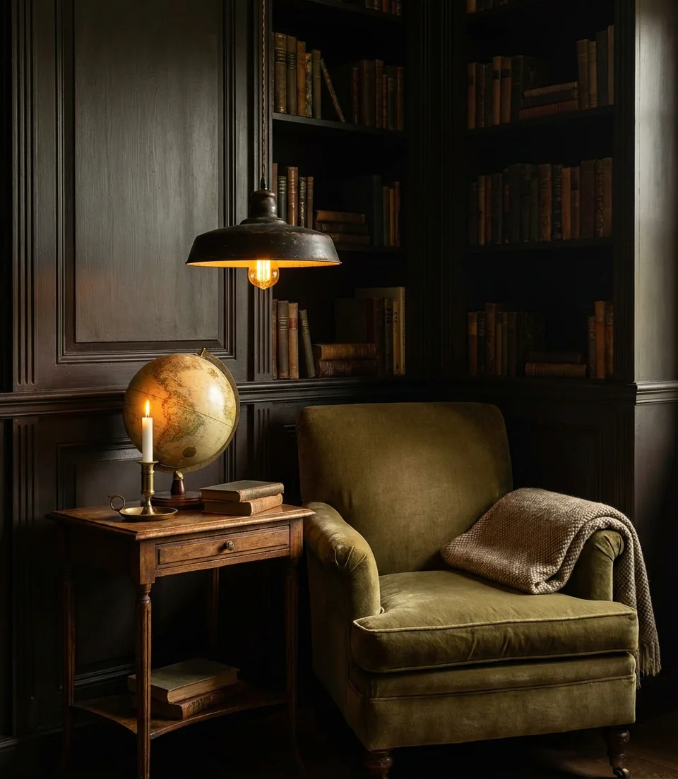 Cozy Dark Academia Living Room 2