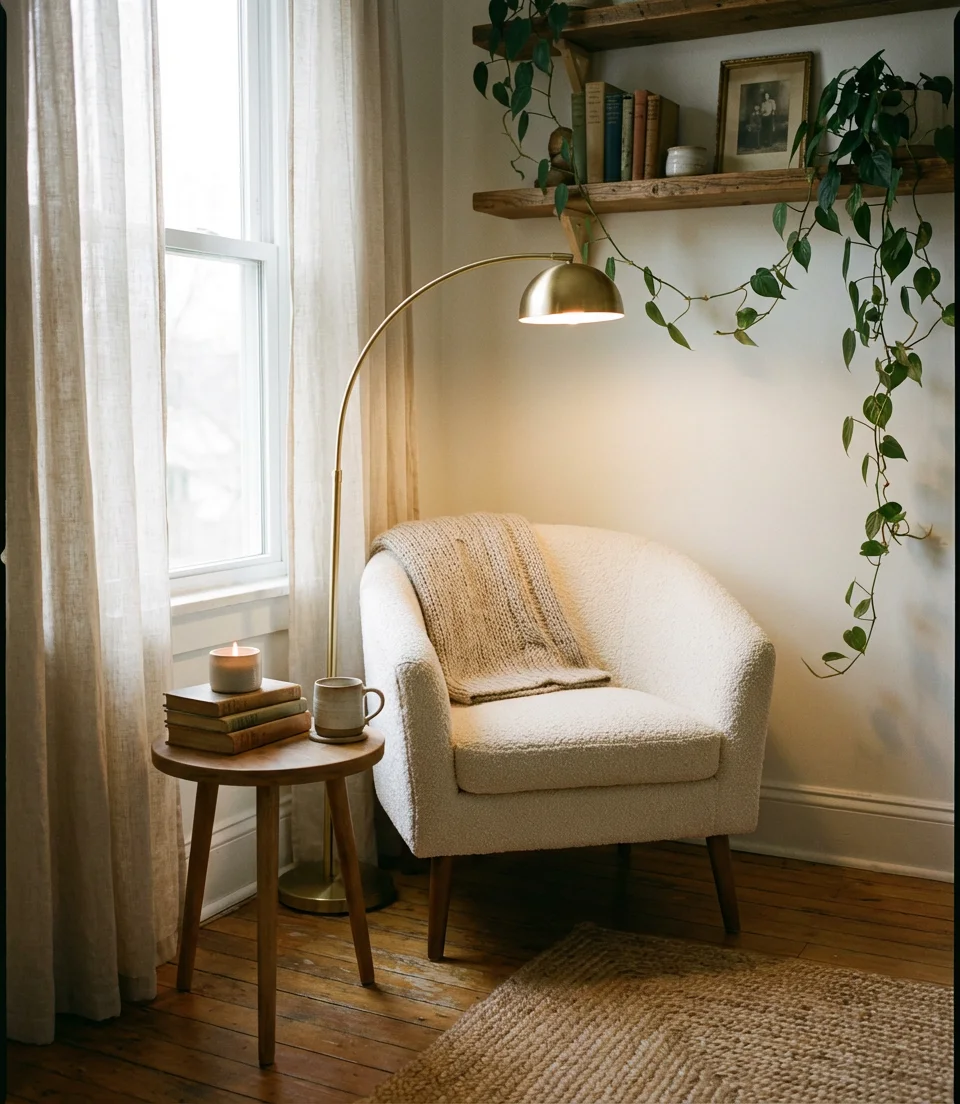 Cozy Reading Nook Corner in a Tiny Bedroom 1