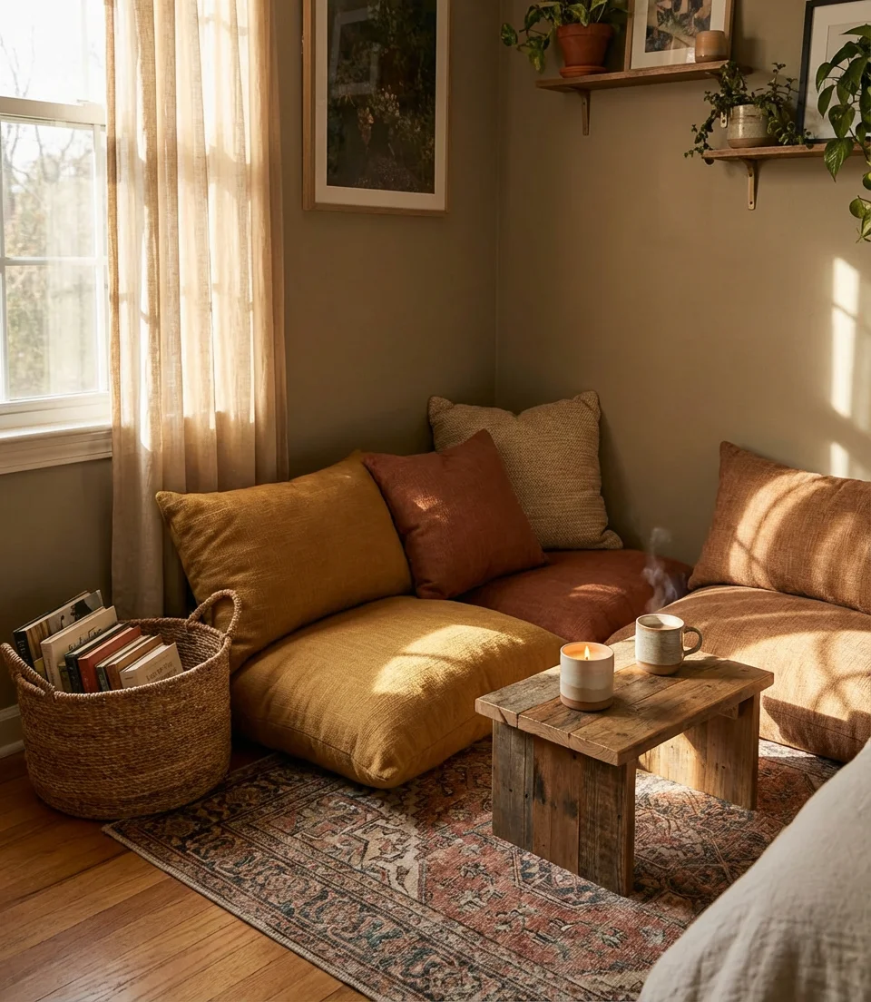 Cozy Reading Nook Corner in a Tiny Bedroom 2