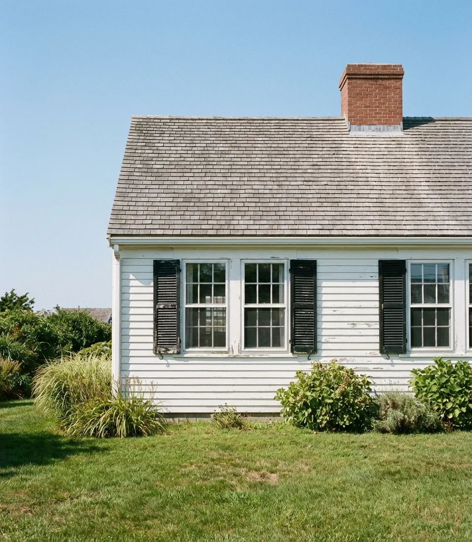 Crisp White Siding with Black Shutters 1