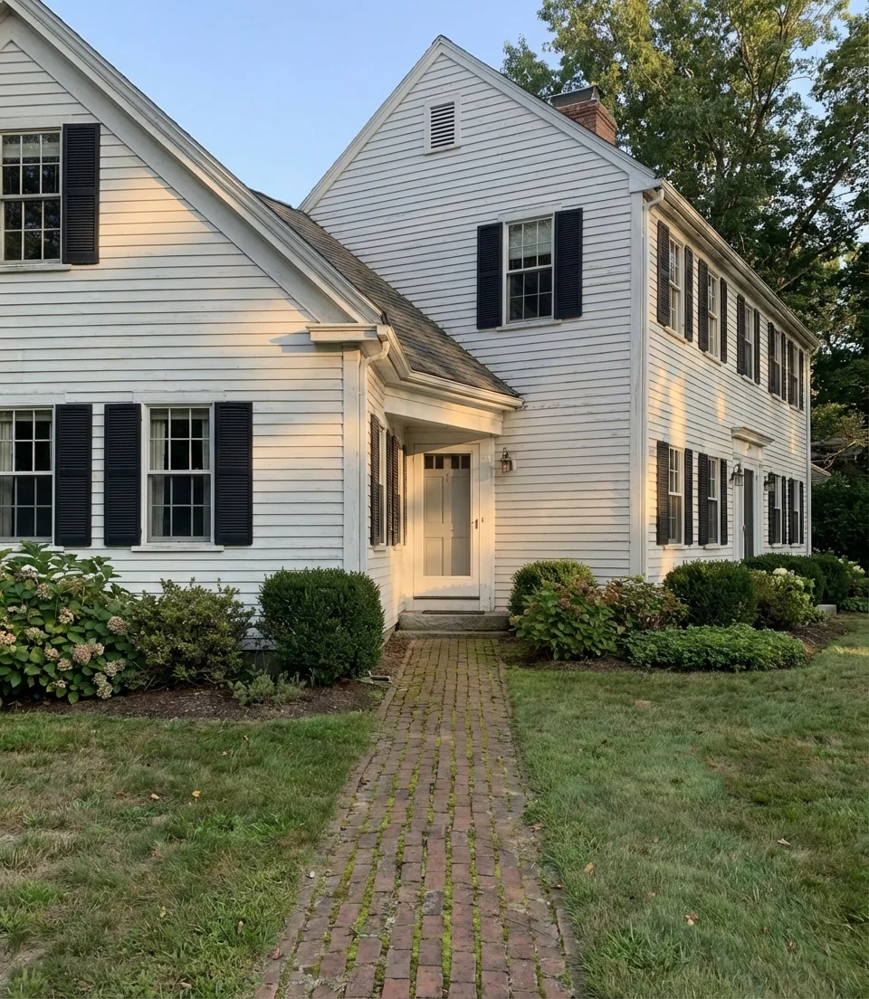 Crisp White Siding with Black Shutters 2