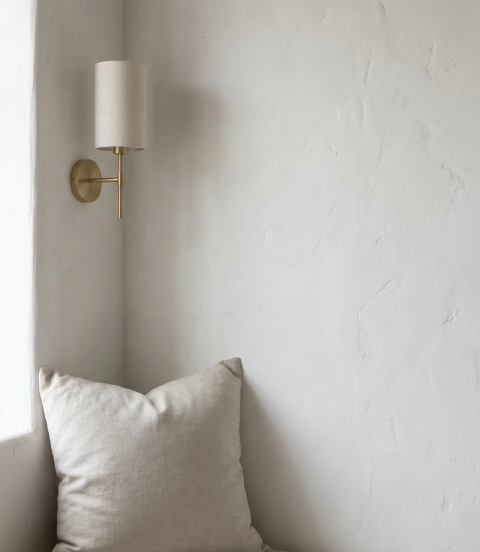 Crisp White with Textured Plaster Finish 2