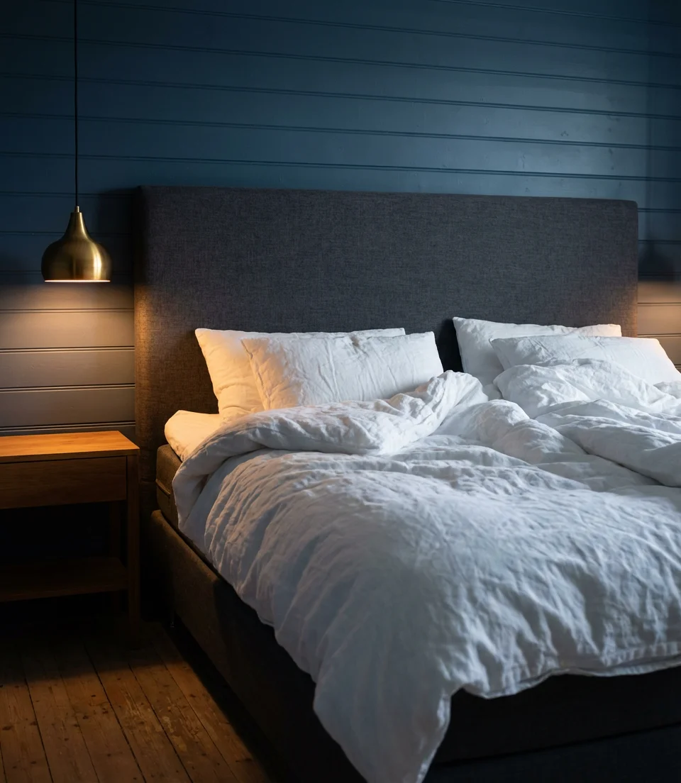 Dark Blue Horizontal Plank Wall 1