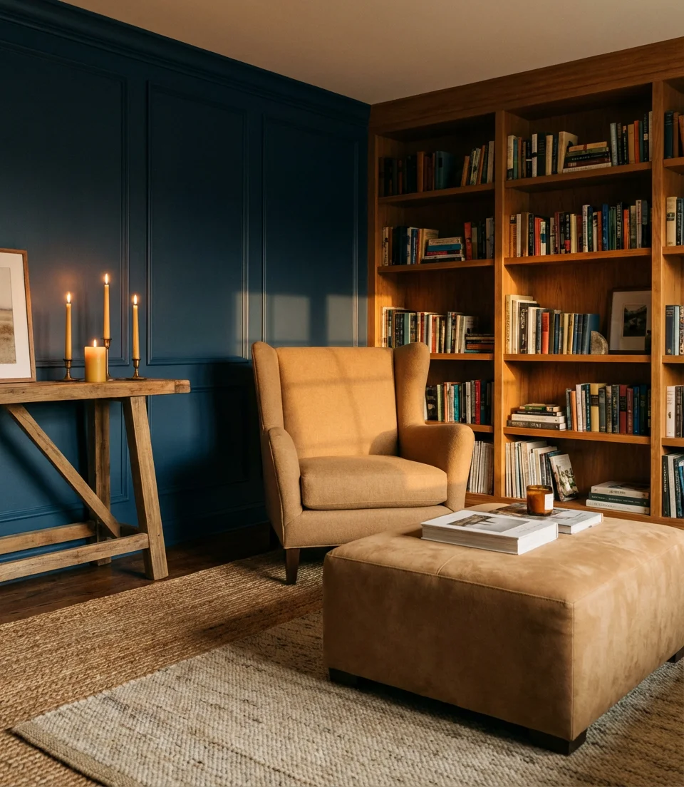 Dark Blue and Tan Warm Contrast 2